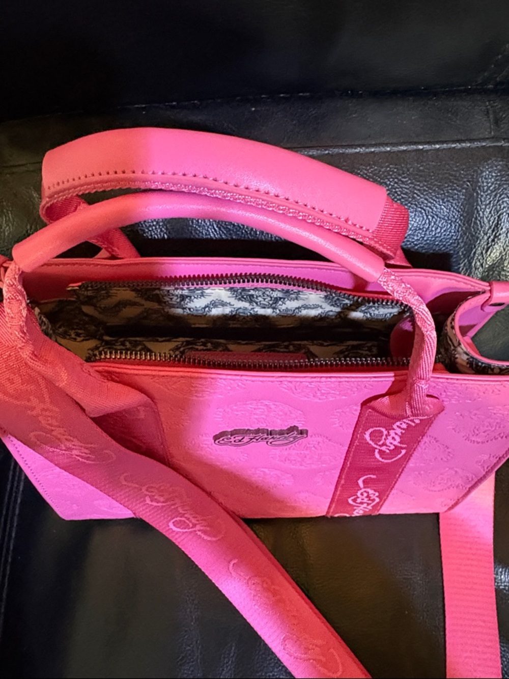 Ed Hardy Lizzy Tote- Pink - VEGAN LEATHER - Picture 3 of 9